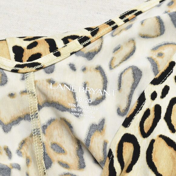 Lane Bryant Women Blouse V Neck Polyester Multicolor Size 18/20 Cheetah - Picture 7 of 8